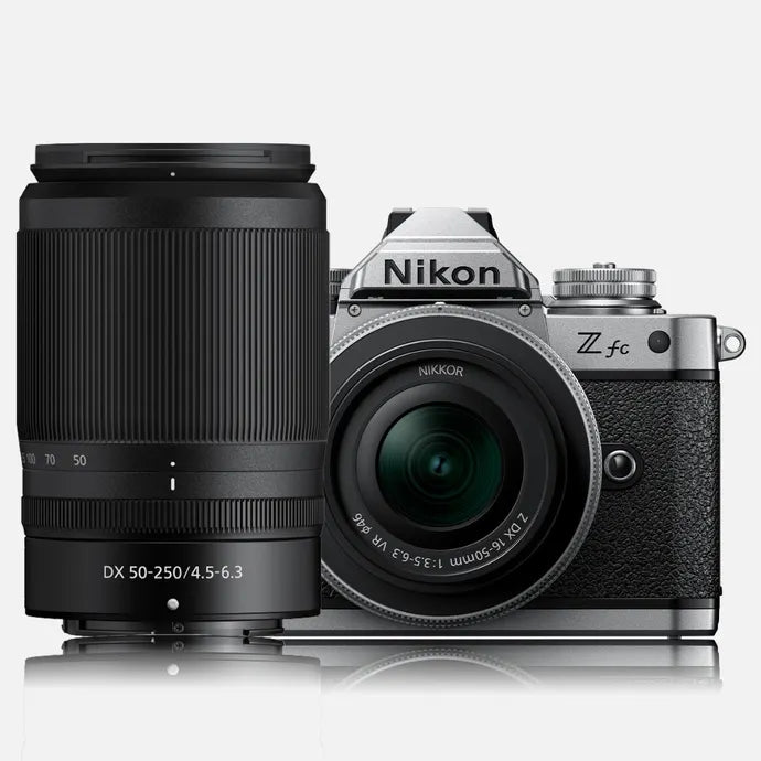NIKON Zfc WITH NIKKOR Z DX 16-50mm f/3.5-6.5 VR SILVER & 50-250mm f/4.5-6.3 VR
